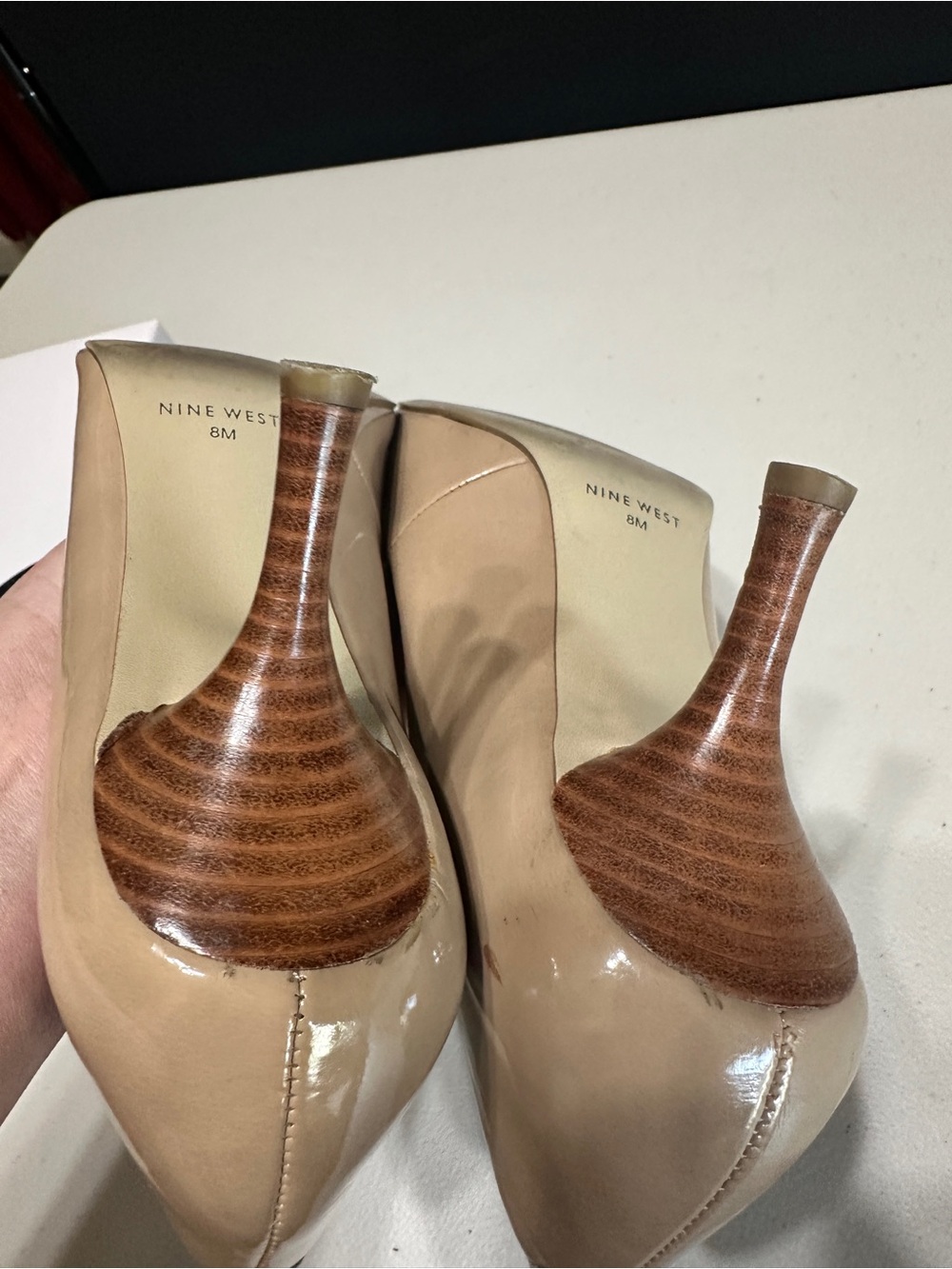 Nine West Nude Patent Pointed-Toe Heels - Picture 4 of 6